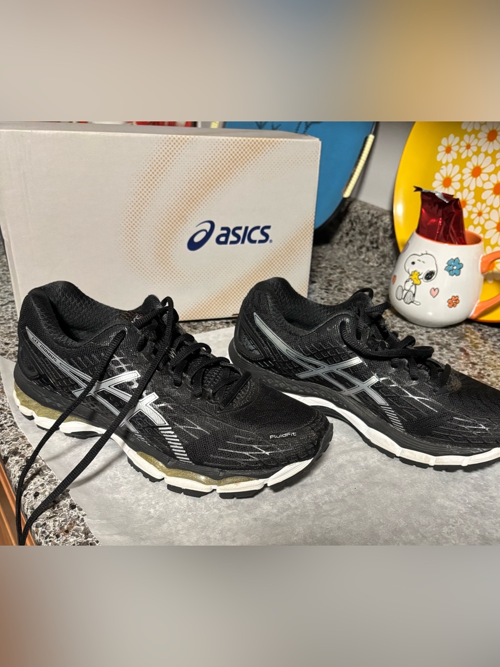 ASICS Women’s Gel-Nimbus Running Shoes — Black with Silver Accents - Picture 2 of 11